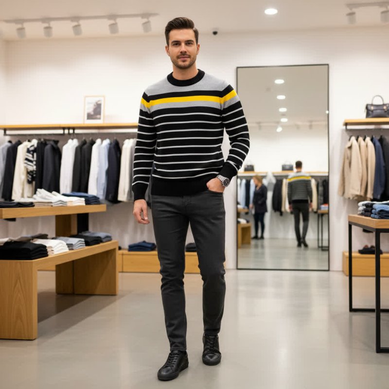 بافت راه راه یقه گرد71411