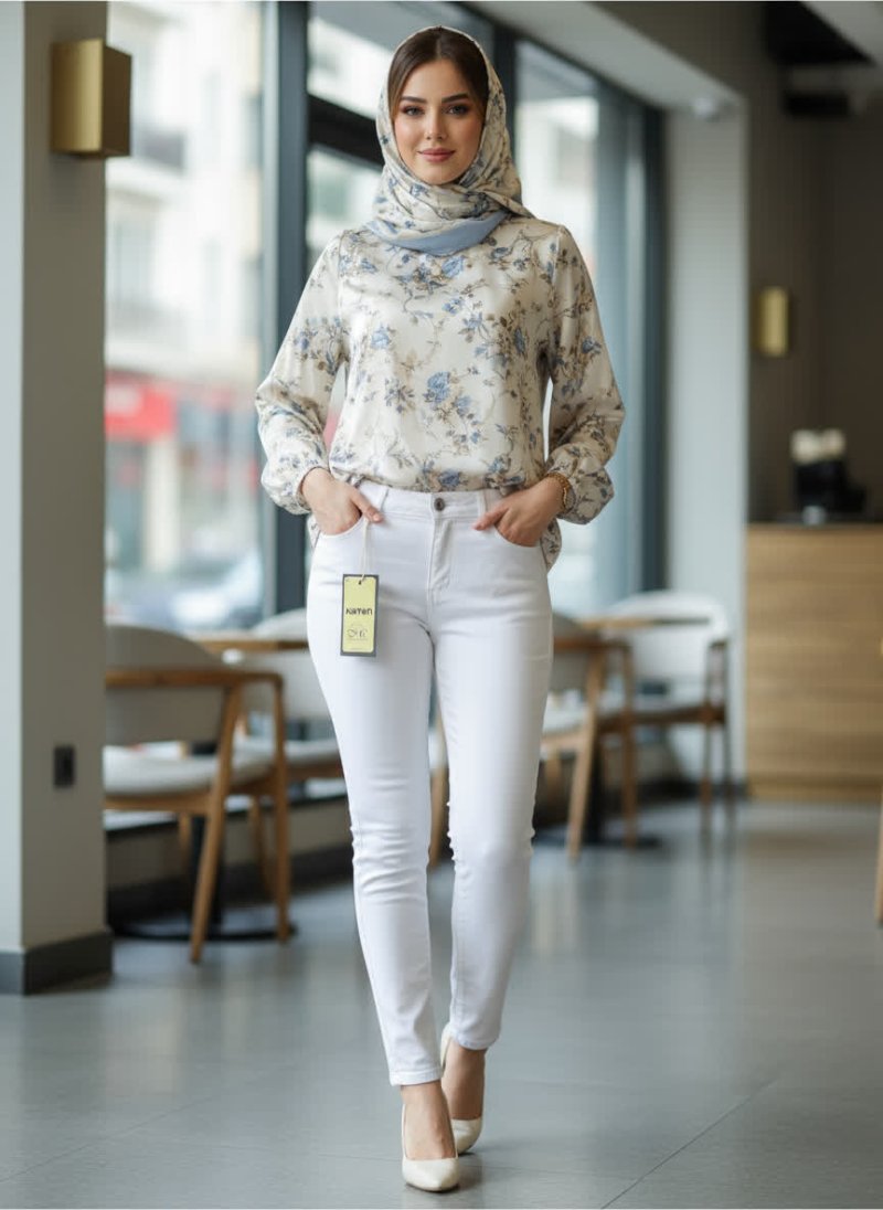 شلوار اسکینی سفید 81406