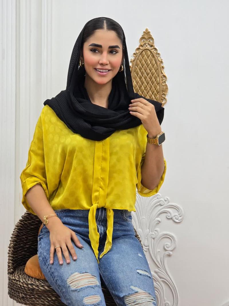 شومیز حریر کراپ 72604