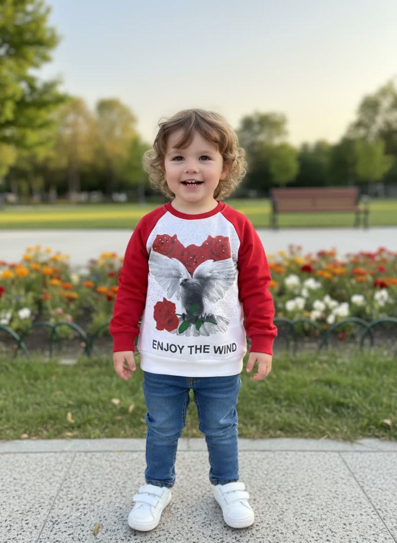 دورس بچگانه طرح گل و کبوتر 72614