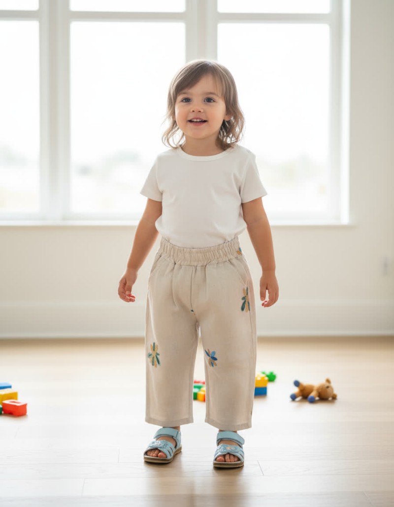 شلوار لنین بچگانه طرح گل 72907