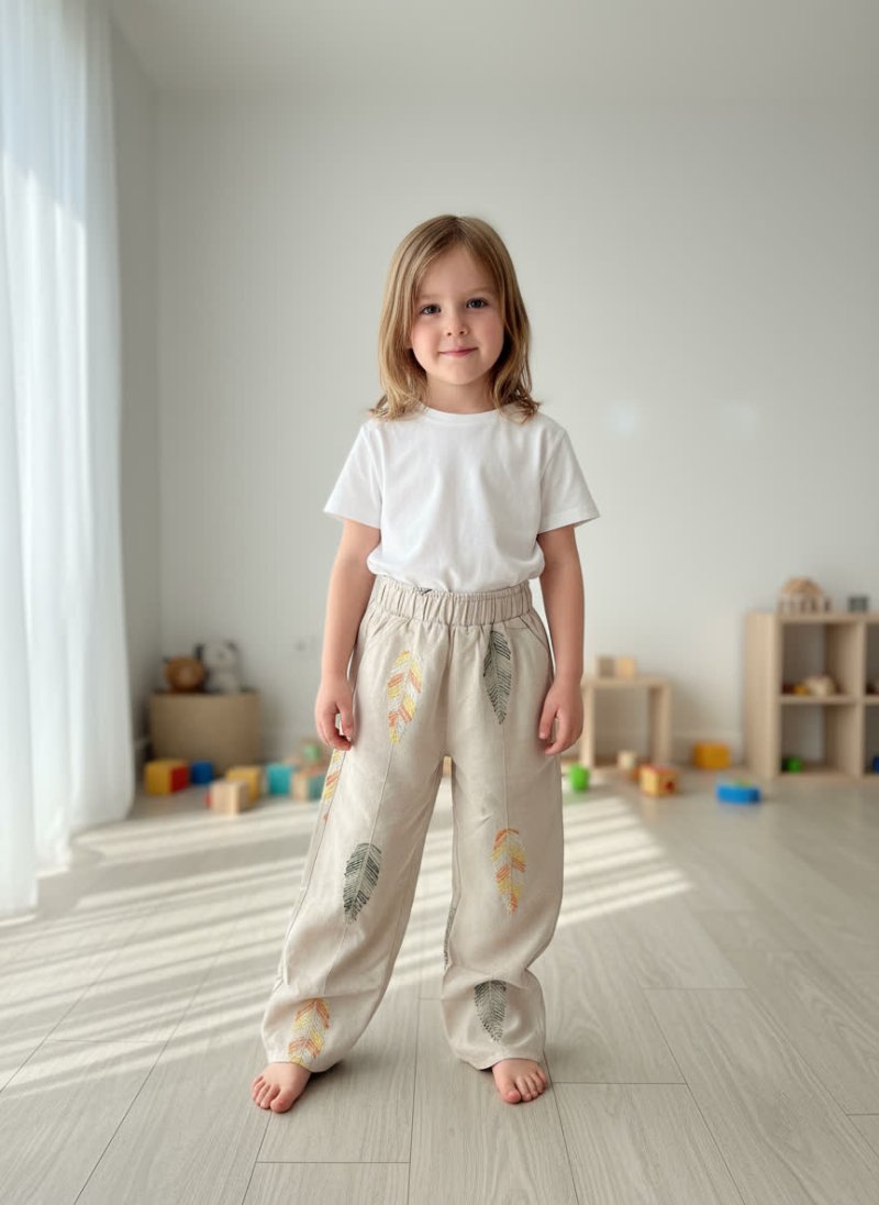 شلوار لنین بچگانه طرح برگ 72906