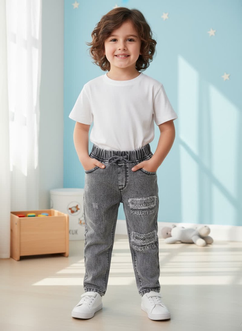 شلوار مام بچگانه گلدوزی قواره دار 80402