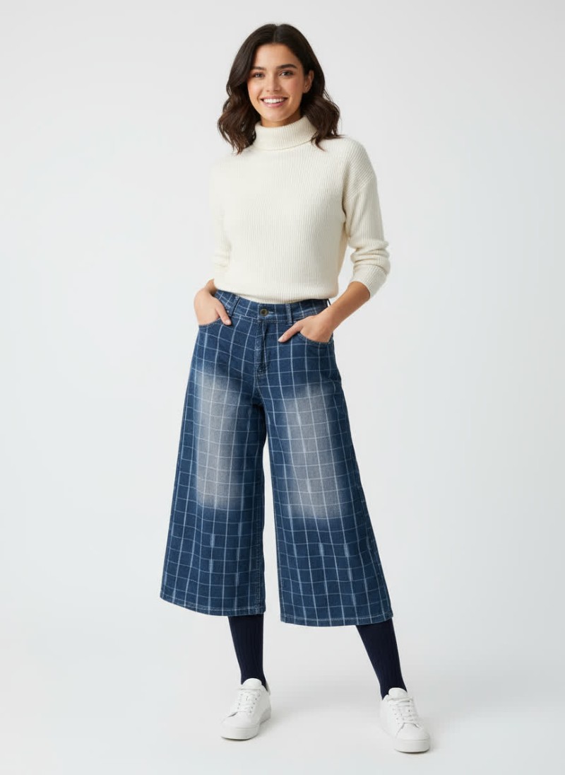 شلوار ایزی چهارخونه 80607