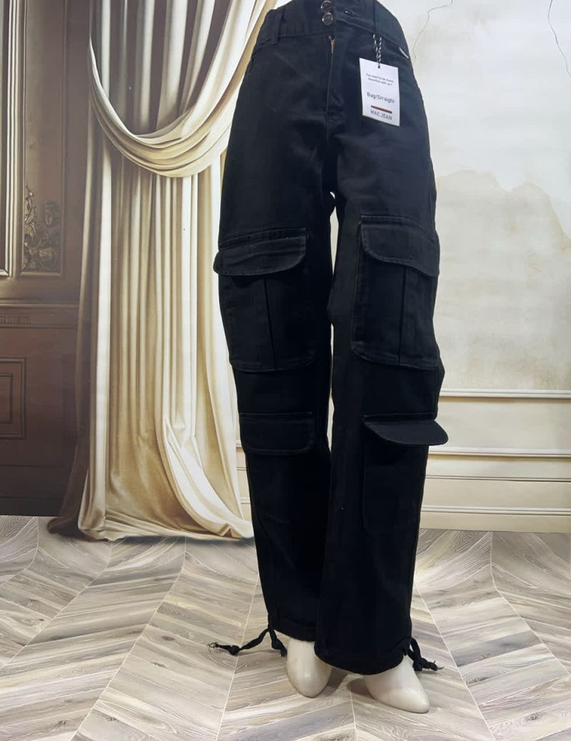 شلوار کارگو مشکی 91208