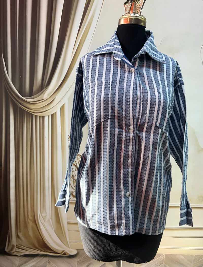 شومیز پشمی راه راه 91402