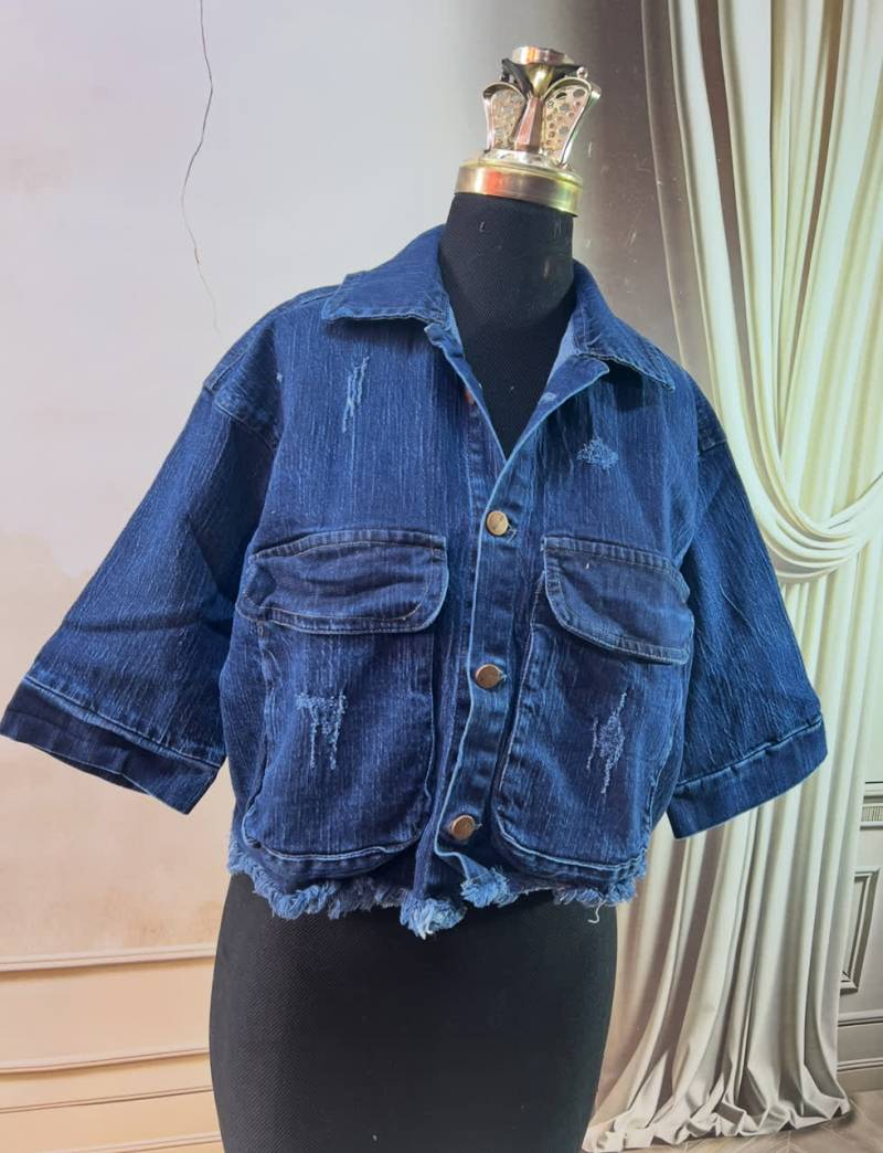 کت جین آستین سه ربع 91427