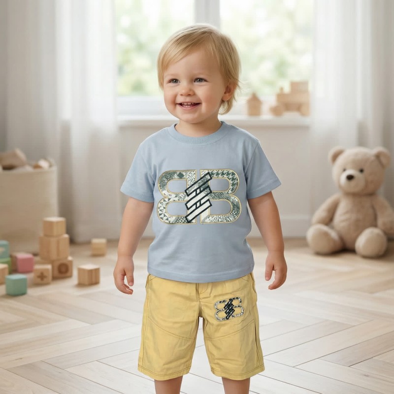 ست تیشرت و شلوارک طرح بی 92502