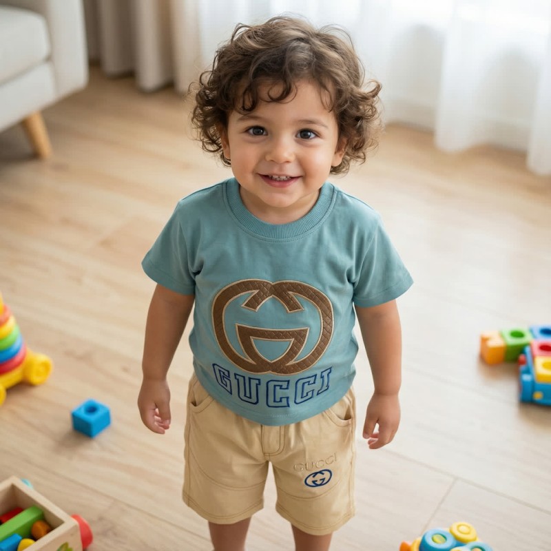 ست تیشرت و شلوارک طرح گوچی 92504