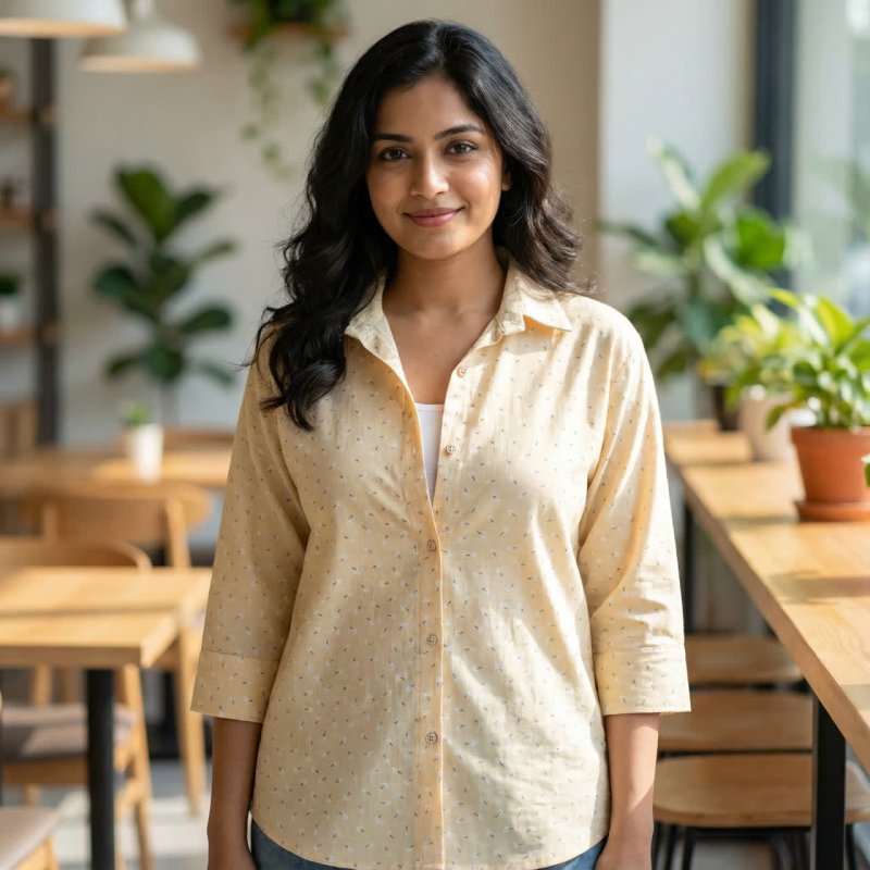 شومیز لنین آستین پاکتی 100116