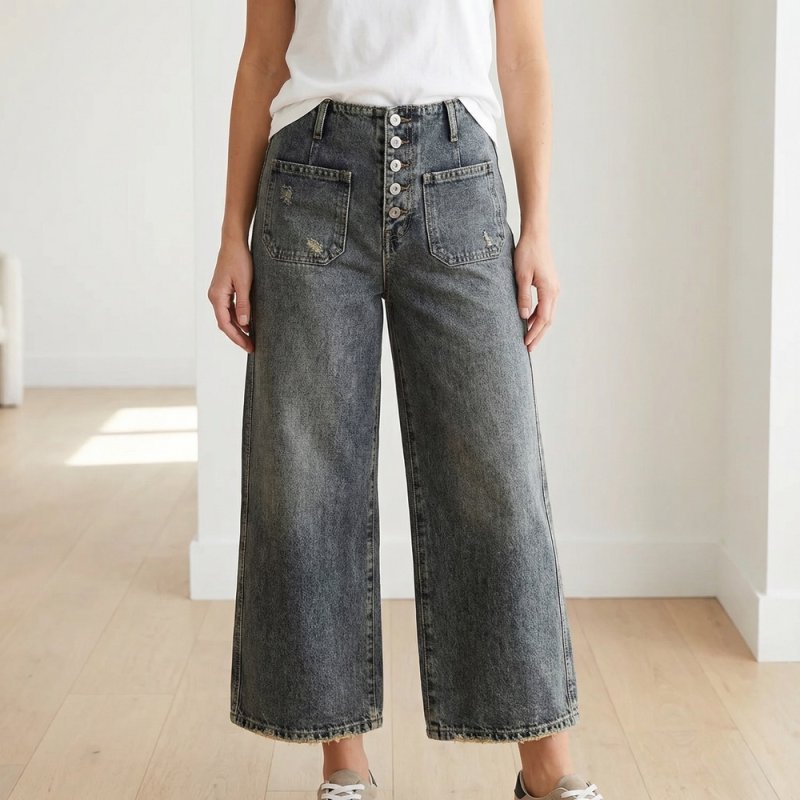 شلوار واید دکمه ای 111310